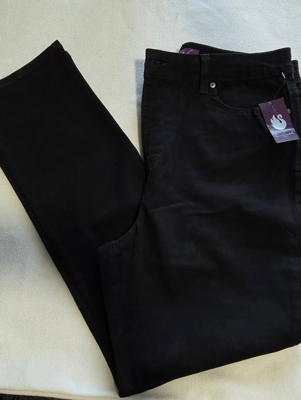 Gloria Vanderbilt Amanda Slim Jeans, Black, Size 14